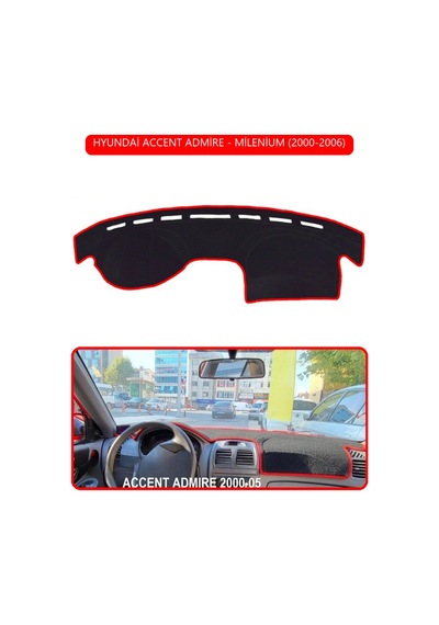 Hyundai Accent Admire/milenium 2000-2006torpido Koruma Halısı Kırmızı Kenar