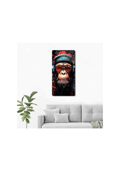 Cam Tablo Modern Art Serisi Monkey Art 40x80