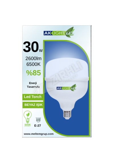 4 Adet Aklight Led Jumbo 30w E27 Beyaz Işık Çok Renkli