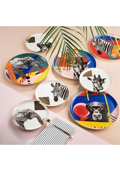 Porland Wild Life Zebra Düz Tabak  20cm