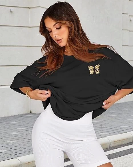 Suma Bisiklet Yaka Baskılı Siyah T-shirt - L Beden
