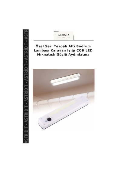 Özel Seri Tezgah Altı Bodrum Lambası Karavan Işığı Cob Led Mıknatıslı Güçlü Aydınlatma Çok Renkli