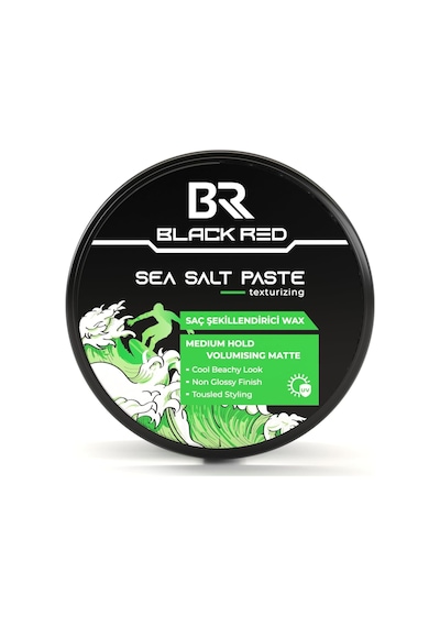 Black & Red Wax Saç Şekillendirici Wax Sea Salt Paste Deniz Tuzlu Mat Doğal Görünüm Orta Sertlik - 120 Ml