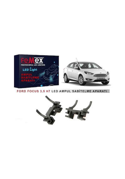 Ford Focus 3 Led Xenon Kısa Far Ampulu Femex Pro Plus 7540 H7 Kendinden Mercekli Far Tutucu