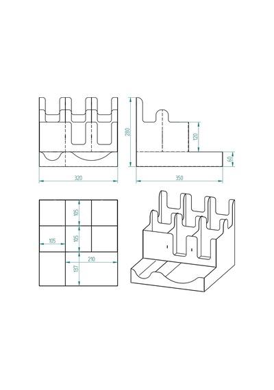 8 Bölmeli Karton Bardak Ve Kapak Organizer Standı Diğer