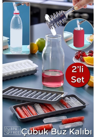11'li Çubuk Buz Kalıbı Bpa Free - 2 Adet Buzluk Plastik Diğer