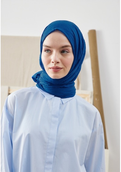 Bambu Kraş Şal Tesettür Giyim, Yüksek Kalite, Hafif, Rahat, Şık, Premium, Lux, Shawl, Scarf Koyu Mavi