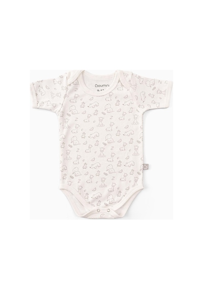 Boumini Bebek Çıtçıtlı Kısa Kollu Body Zarf Yaka Zürafa - Zürafa Çok Renkli