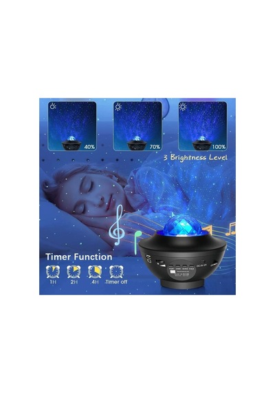 Delux Serisi Ses Ritimli Lamba Dekor Galaxy Cover Multifonksiyon Projektör Çok Renkli