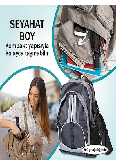 Siyah Kılıflı Otomatik Kompakt Şemsiyee Siyah