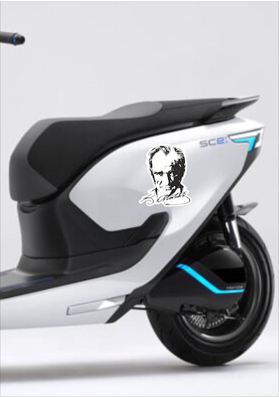 Atatürk Silüet Sticker - Araba Oto Araç Motosiklet Karavan Sticker - 00017 20x17 Cm