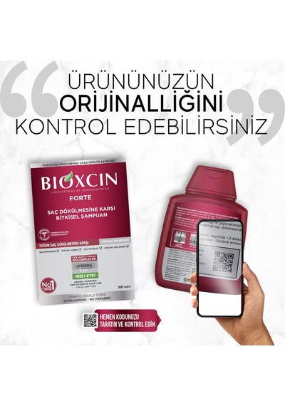 Bioxcin Forte Şampuan 300 Ml Yoğun Saç Dökülmesine Karşı Bitkisel Formül Sülfatsız Parabensiz