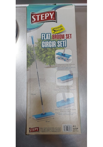 Stepy Flat Broom Set Gırgır Seti Beyaz - Mavi