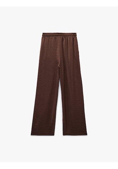 Koton Beli Lastikli Bağlamalı Cepli Geniş Paça Saten Pantolon Kahverengi 6sak40206pw Kahve Koton Beli Lastikli Bağlamalı Cepli Geniş Paça Saten Pantolon Kahverengi 6sak40206pw Kahve