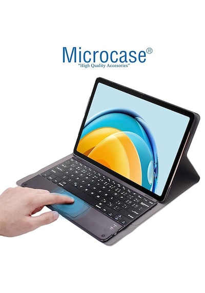 Microcase Samsung Uyumlu Galaxy Tab S10 Lite Tablet İçin Bluetooth Touchpad Klavye + Standlı Kılıf - Bkk5 Tablet Kılıfı