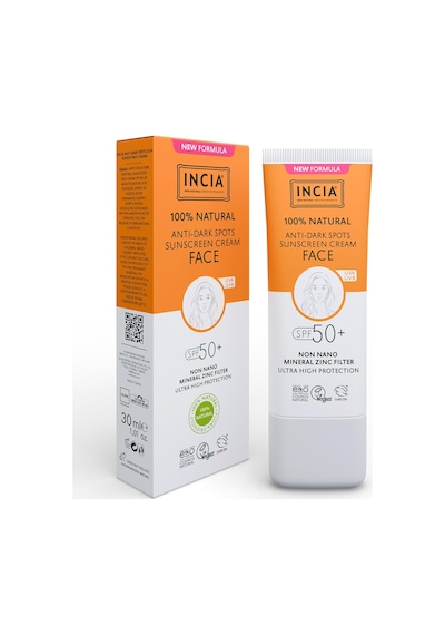 %100 Doğal Yüz Güneş Kremi Leke Karşıtı Aydınlatıcı Mineral Filtre Spf 50+ Uva1 Uva2 Uvb 30 Ml