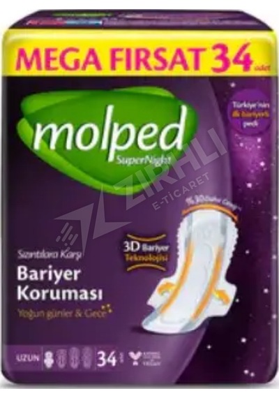 2 Adet Molped Mega Supernight Uzun 34'lü