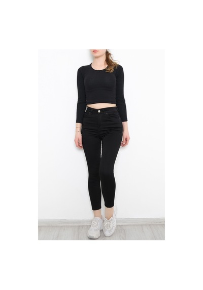 Mokashopin - Cepli Dar Paça Solmayan Pantolon Siyah - 1824.1431. 001