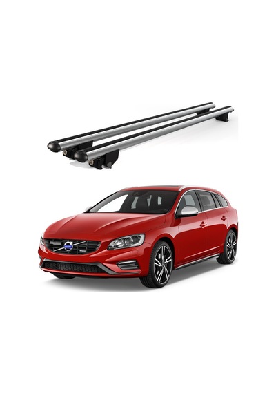 Kanca Volvo V60 Sw 2010-2018 Uyumlu Gri Kilitli Ara Atkı 120cm Port Bagaj Tavan Barı