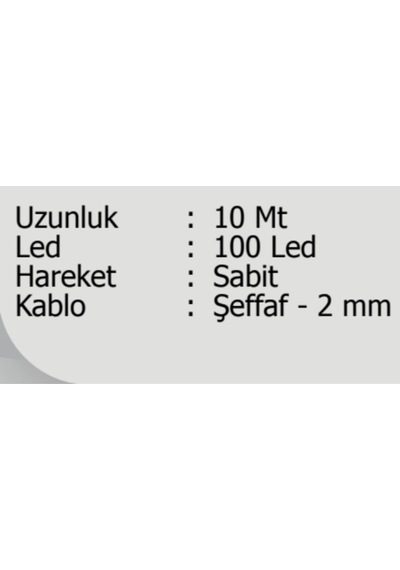 Elektrikhouse Led Peri Işığı 10 Metre V1 Sarı
