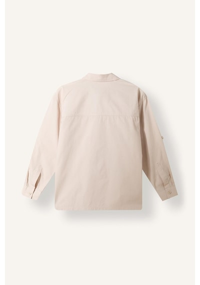 DeFacto Erkek Çocuk Oversize Geniş Kalıp Polo Yaka Paraşüt Uzun Kollu Gömlek D9848A825SMBG107