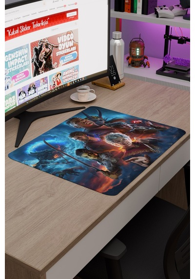 Baldur's Gate 3 Kaymaz Dikişli Kauçuk Oyuncu Mousepad V1 - 48x40 Xl Gaming Mouse Pad Fare Altlığı