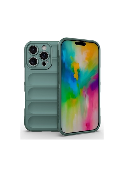 Apple iPhone Uyumlu 16 Pro Kılıf Kamera Korumalı Esnek Silikon Parmak Şeritli Pazarplus Siyah