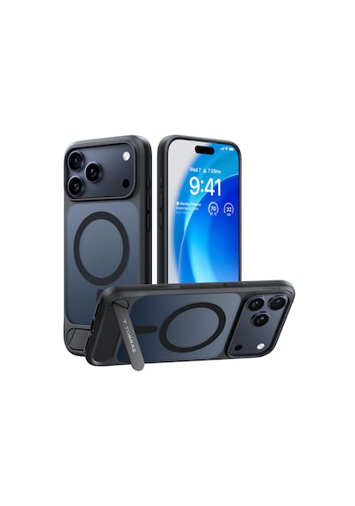Torras Apple iPhone 17 Pro Max / 18 Pro Max Uyumlu P Stand Serisi Magsafe Kılıf Siyah