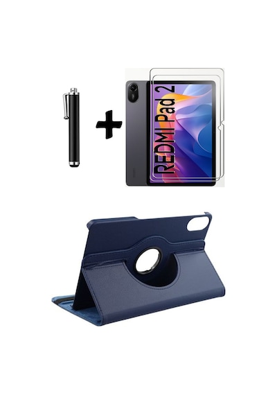 Xiaomi Redmi Pad 2 11 Inç 2025 360 Dönebilen Standlı Tablet Kılıfı Ekran Koruyucu Ve Kalem Seti Kapaklı Kılıf