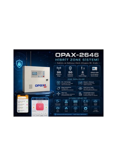 Opax-2646 Kablolu Ve Kablosuz Gprs/gsm Alarm Paneli