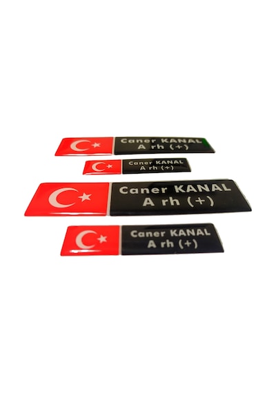 Kişiye Özel Kan Grubu Damla Sticker Etiket Seti 4 Parça