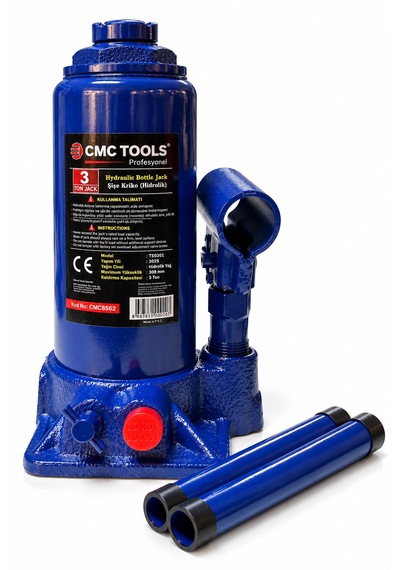 Cmc Tools Cmc8562 3 Ton Hidrolik Şişe Kriko 158-308 Mm 2 Parçalı Kollu