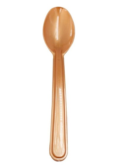 Plastik Şeffaf Altın Sarı Gold Sup Kaşık - Tatlı Dondurma Kaşığı - 12.5 Cm. - 50 Adetlik Paket Sarı