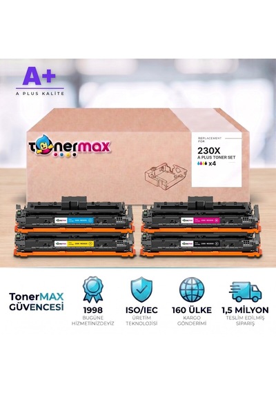 Hp 230x Cmyk Uyumlu Toner Seti A Plus / Color Laserjet Pro 4203 / Mfp 4303 / W2300x / W2301x / W2302x / W2303x