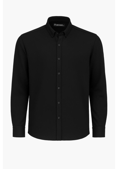 Classics Men Gewer Uzun Kol Slim Fit İçi Polarlı Erkek Gömlek - 7440 Siyah