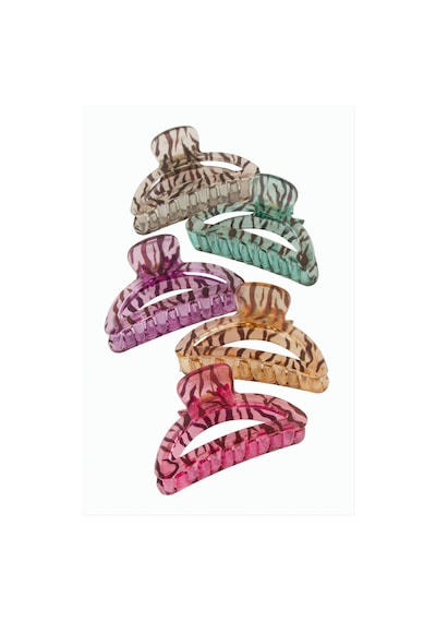 Zebra Desenli Oval Mandal Toka 8 Cm Krem