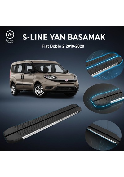Fiat Doblo 2 Kısa S-line Premium Krom Yan Basamak 2010-2020