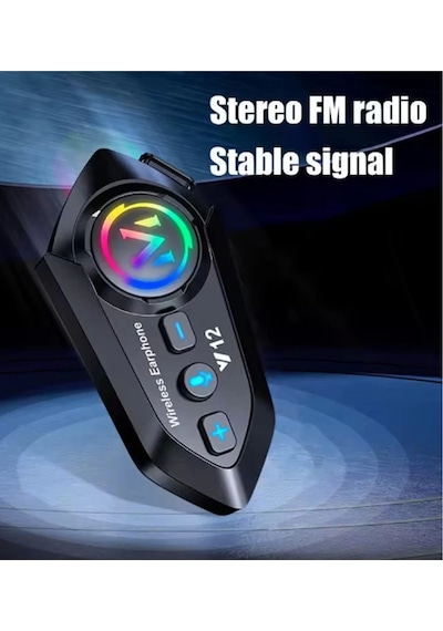 Y12 Motor Kask Kulaklık Rgb Modlu Radyolu Motosiklet Kulaklık 5.3 Bluetooth Intercom