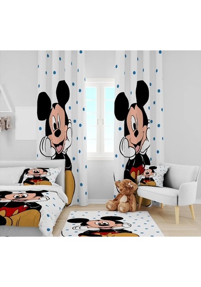 Mickey Miki Fare Dijital Baskı Yatak Örtüsü Yastık Kılıfı