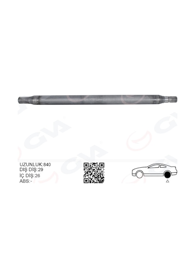 Gva Aks Mılı Arka Sol Ince Kısa 840mm Mercedes Sprınter B906 . Vw Crafter 30-35-50 Z:26-29 Gva 4499153 A9063502510 2e0501171e
