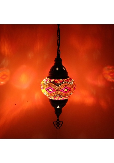 Dekoratif MOZAİK TEKLİ AVİZE DEKORATİF OSMANLI LAMBASI