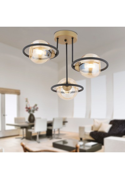 Apliqa Becca Eskitme Bal Camlı Modern Oturma Odası Salon Avize Siyah 3'lü Bal - Siyah Apliqa Becca Eskitme Bal Camlı Modern Oturma Odası Salon Avize Siyah 3'lü Bal - Siyah