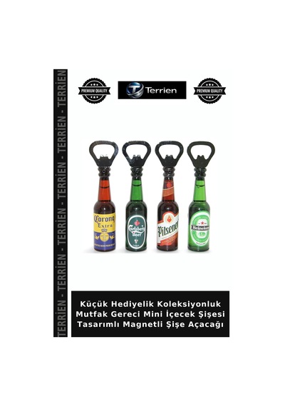 Küçük Hediyelik Koleksiyonluk Mutfak Gereci Mini İçecek Şişesi Tasarımlı Magnetli Şişe Açacağı Çok Renkli