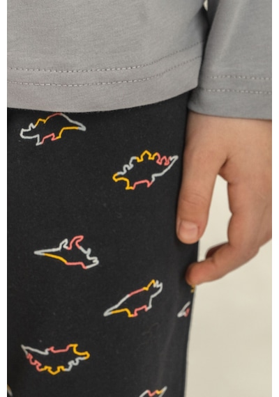 Rolypoly Erkek Çocuk Wildlife Gri Uzun Kol Pijama Takım Rp3866-c-v2 Rp3866-c-v2
