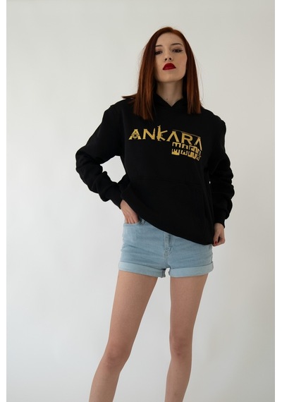 Ankara Mafıa Kapşonlu Siyah Unisex Sweatshirt Hoodie Polar