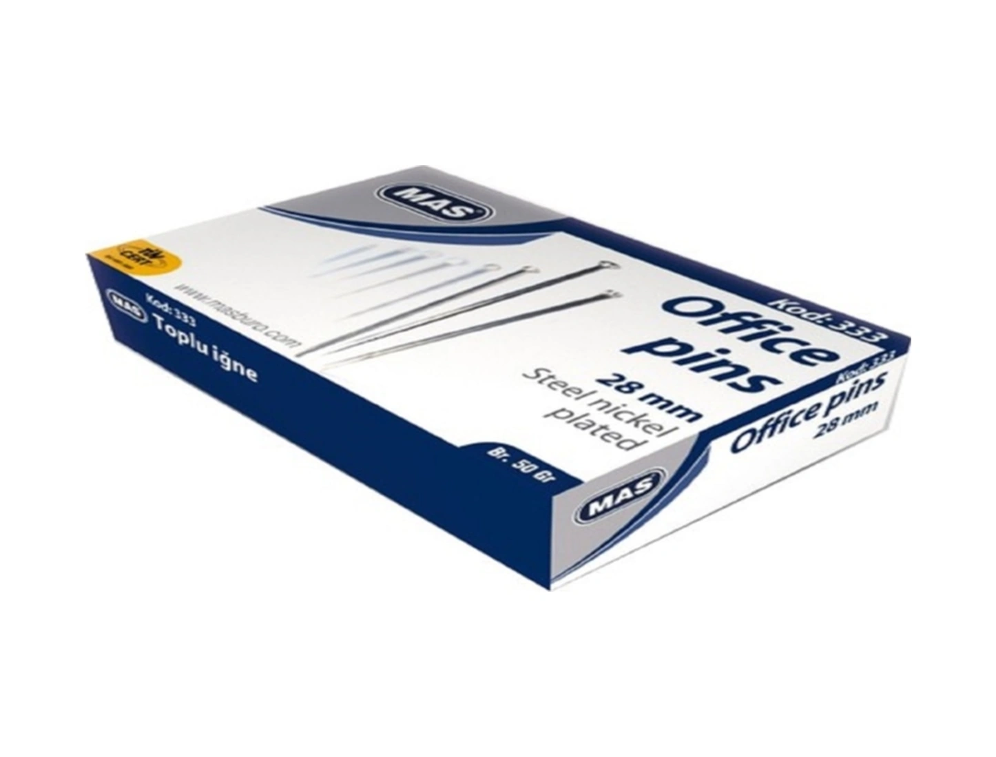 Toplu Iğne 333 Nikel 28mm 50 Gr 1 Kutu