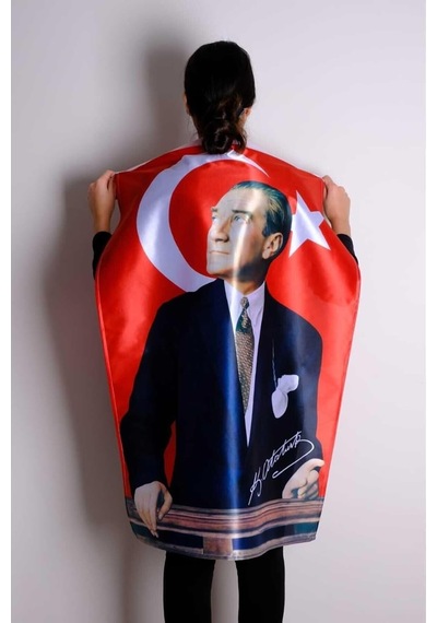 Zc Bayrak Atatürk Baskılı Türk Bayrağı 70x105 Cm Raşel Kumaş Dijital Baskı Diğer