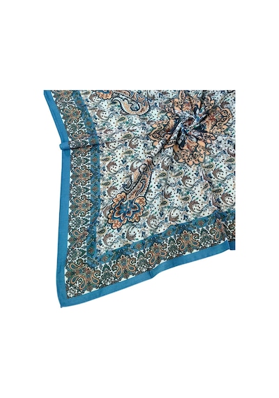 Mim Eşarp Prime Pamuk Etnik Desenli Eşarp 90x90 Cm İndigo