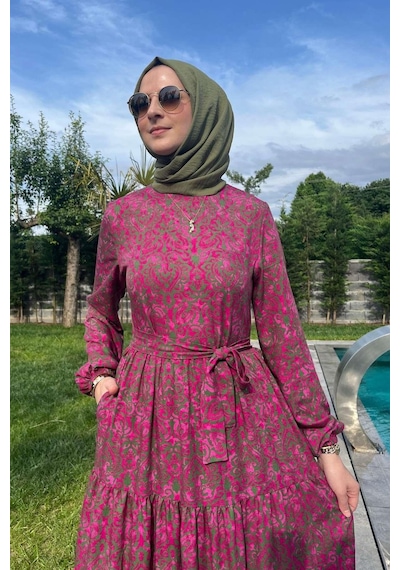 Rabia Şamlı Betül Gül Kurusu Elbise Gülkurusu
