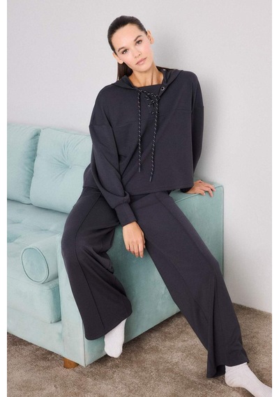 Defacto Modal Bağlama Detaylı Sweatshirt-fall İn Love Loungewear G0002ax25wnar210 Antrasit